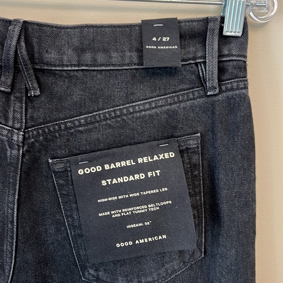 NWT Good American Good Barrel Jeans in Black size 4/27 - Picture 5 of 13